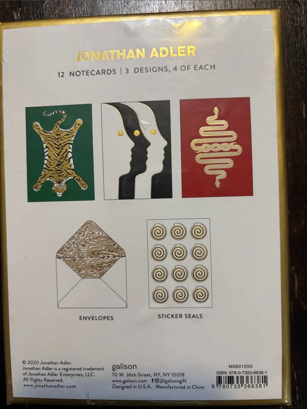 NIB Jonathan Adler Atlas & Animals Notecard Set